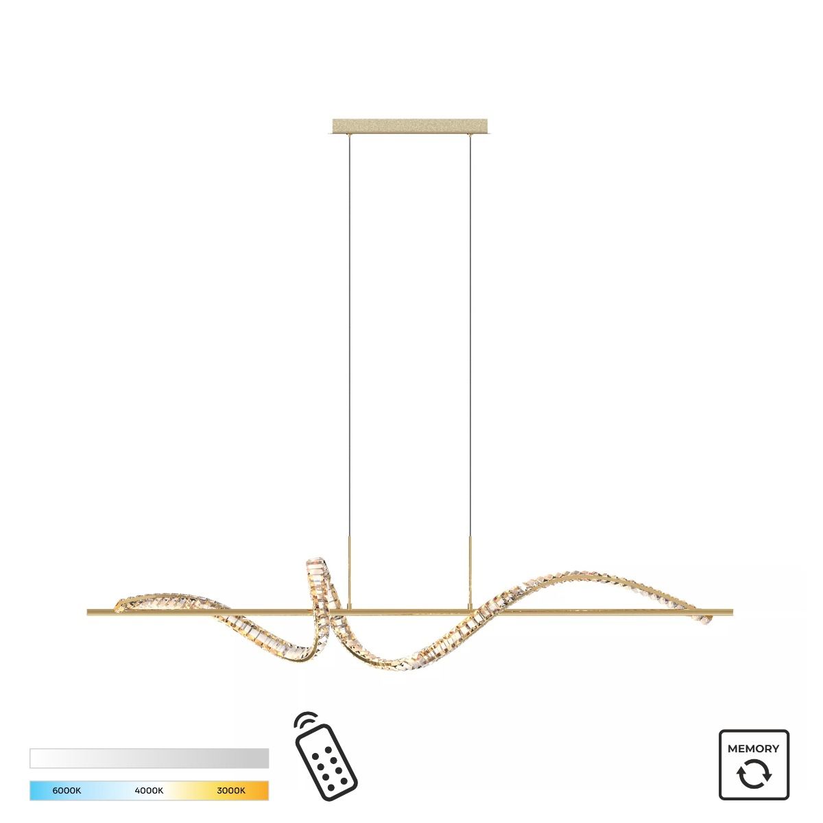 Piekaramā lampa Athena 150/150/28 cm zelts