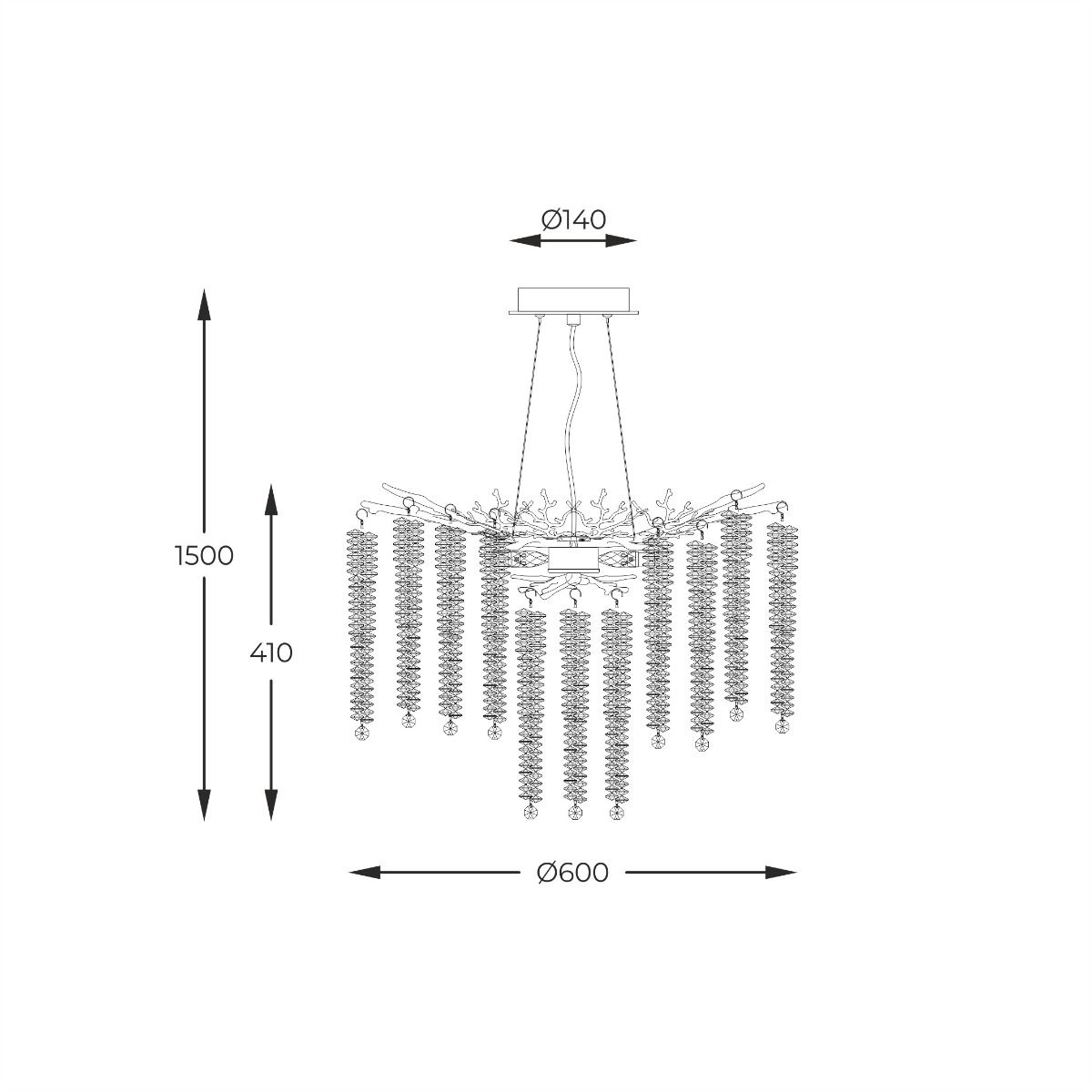 Piekaramā lampa Dujos MD3720-1-EGN 60/150/60 cm zelts