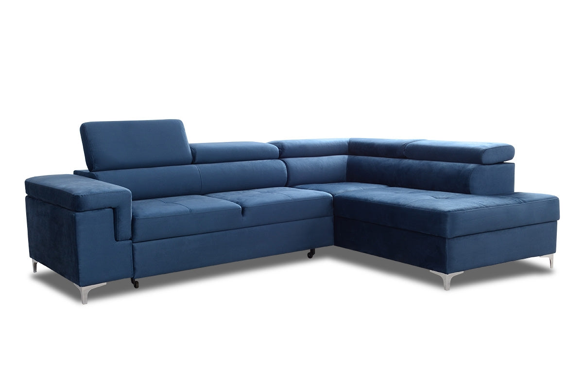 Dīvāns EGO L  labais stūris 274/76-98/202 cm zils - N1 Home