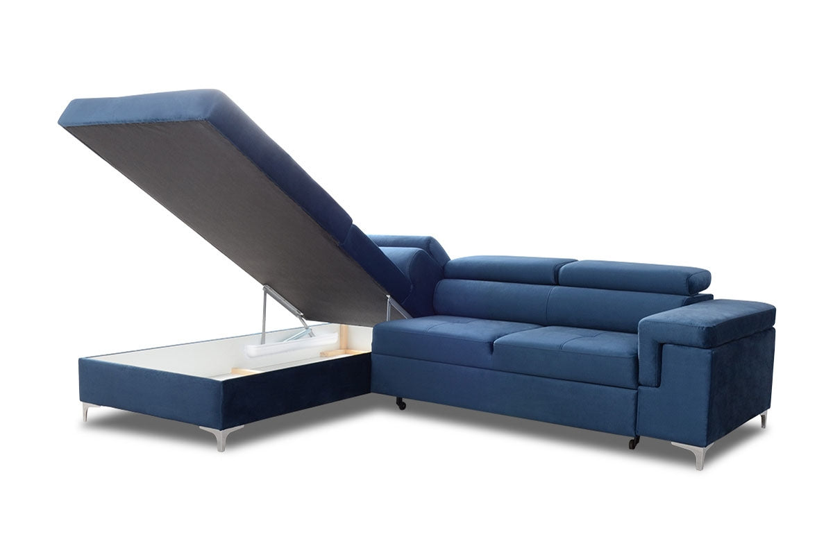 Dīvāns EGO L  kreisais stūris 274/76-98/202 cm zils - N1 Home