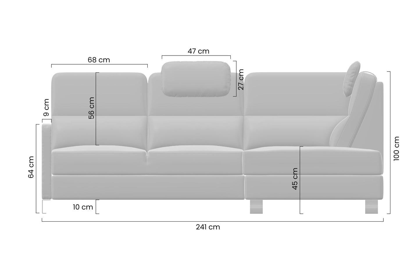 Dīvāns Gespov 241/100/180 cm Sand 03
