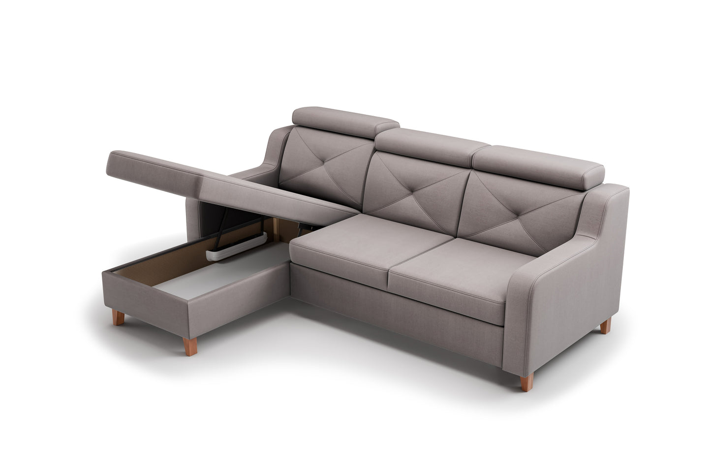 Dīvāns Laks 220/88/165 cm gaiši pelēks - N1 Home