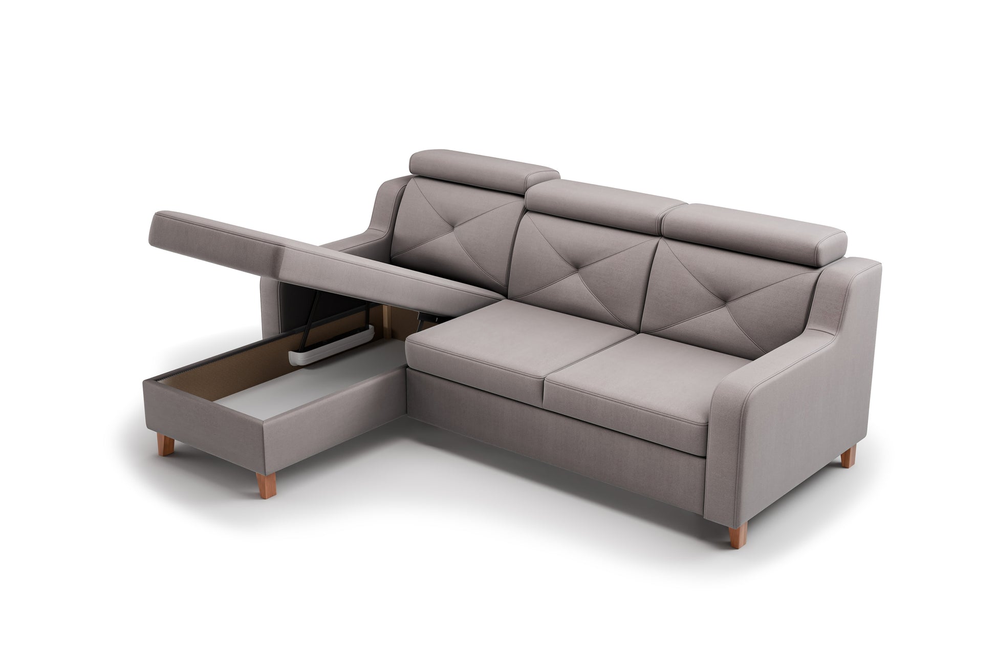 Dīvāns Laks 220/88/165 cm gaiši pelēks - N1 Home