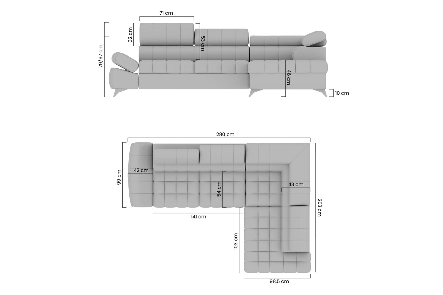 Dīvāns Valias 280/79/203 cm Perfect Harmony 07