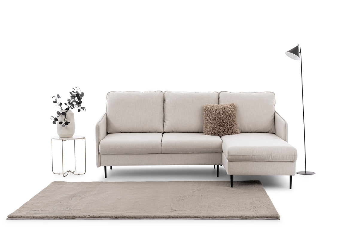 Dīvāns Tai 222/95/161 cm krēms/melnas kājas - N1 Home