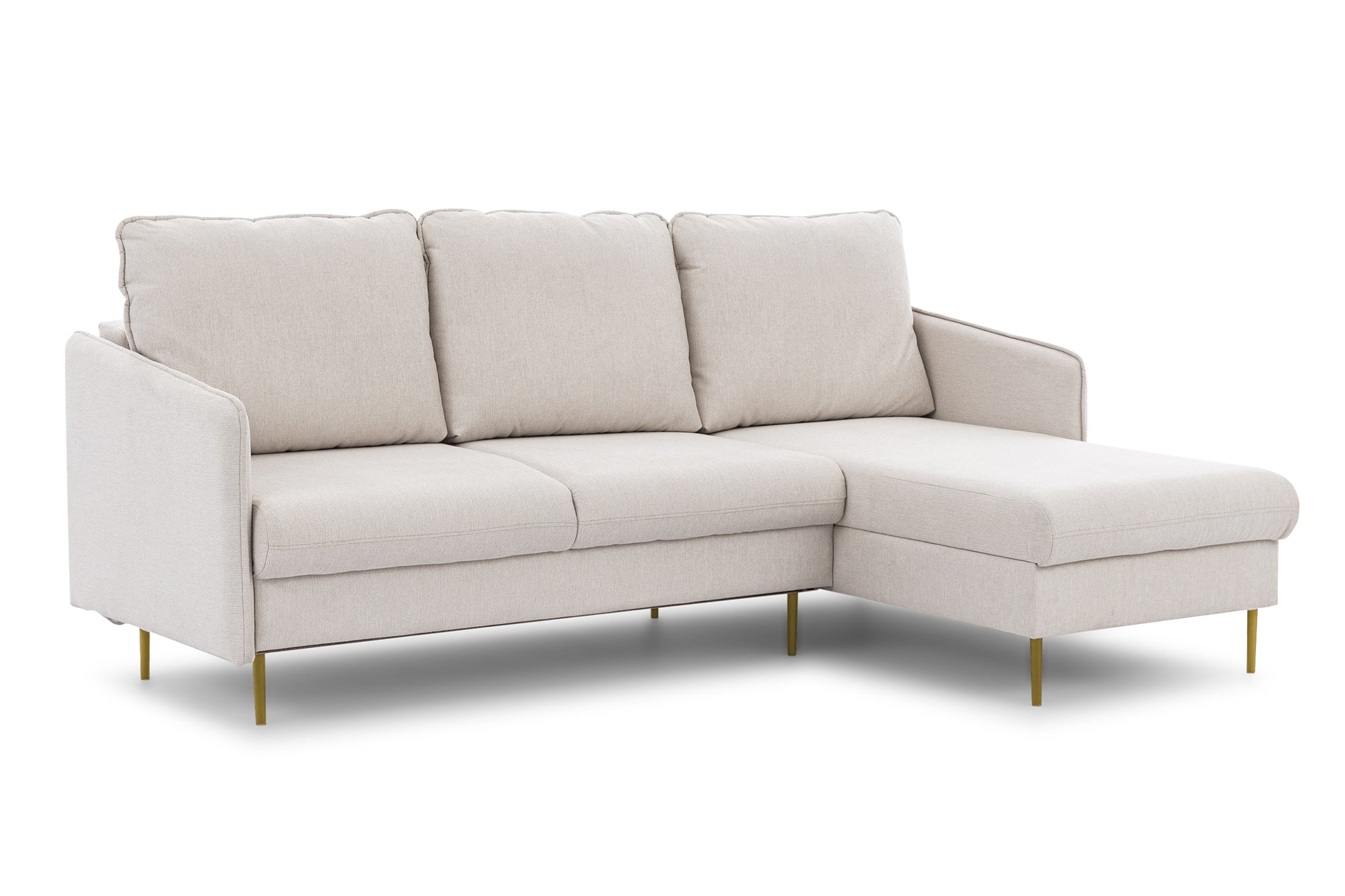 Dīvāns Tai 222/95/161 cm krēms/zelts kājas - N1 Home