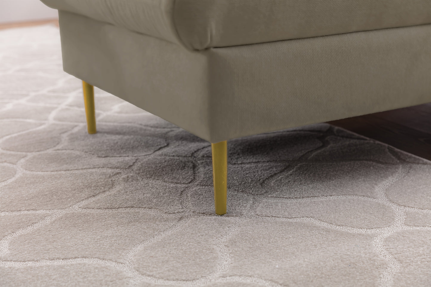Dīvāns Tai 222/95/161 cm Velluto 3/zelts kājas - N1 Home