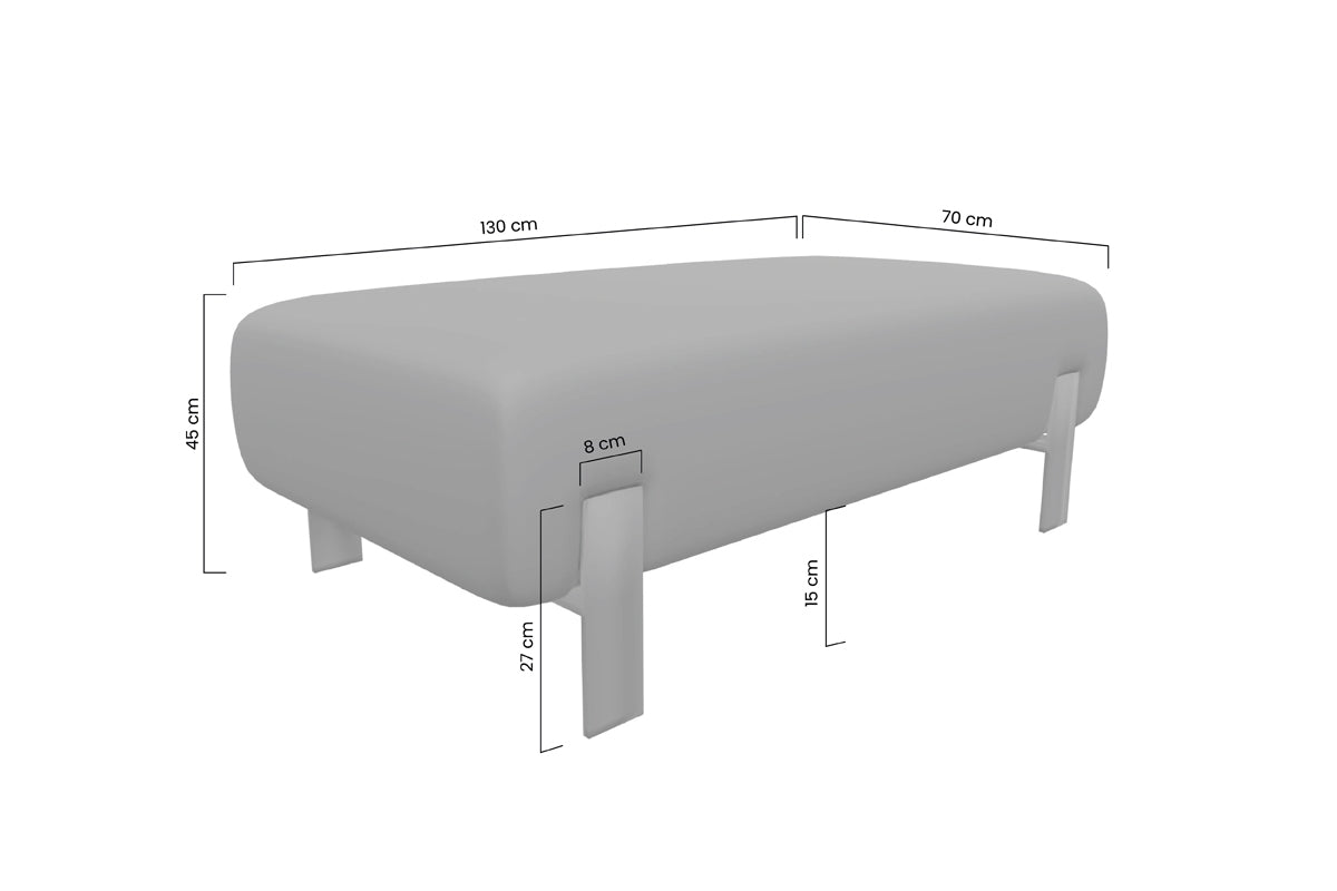 Pufs  VECA XL 130/45/70 cm pelēks - N1 Home