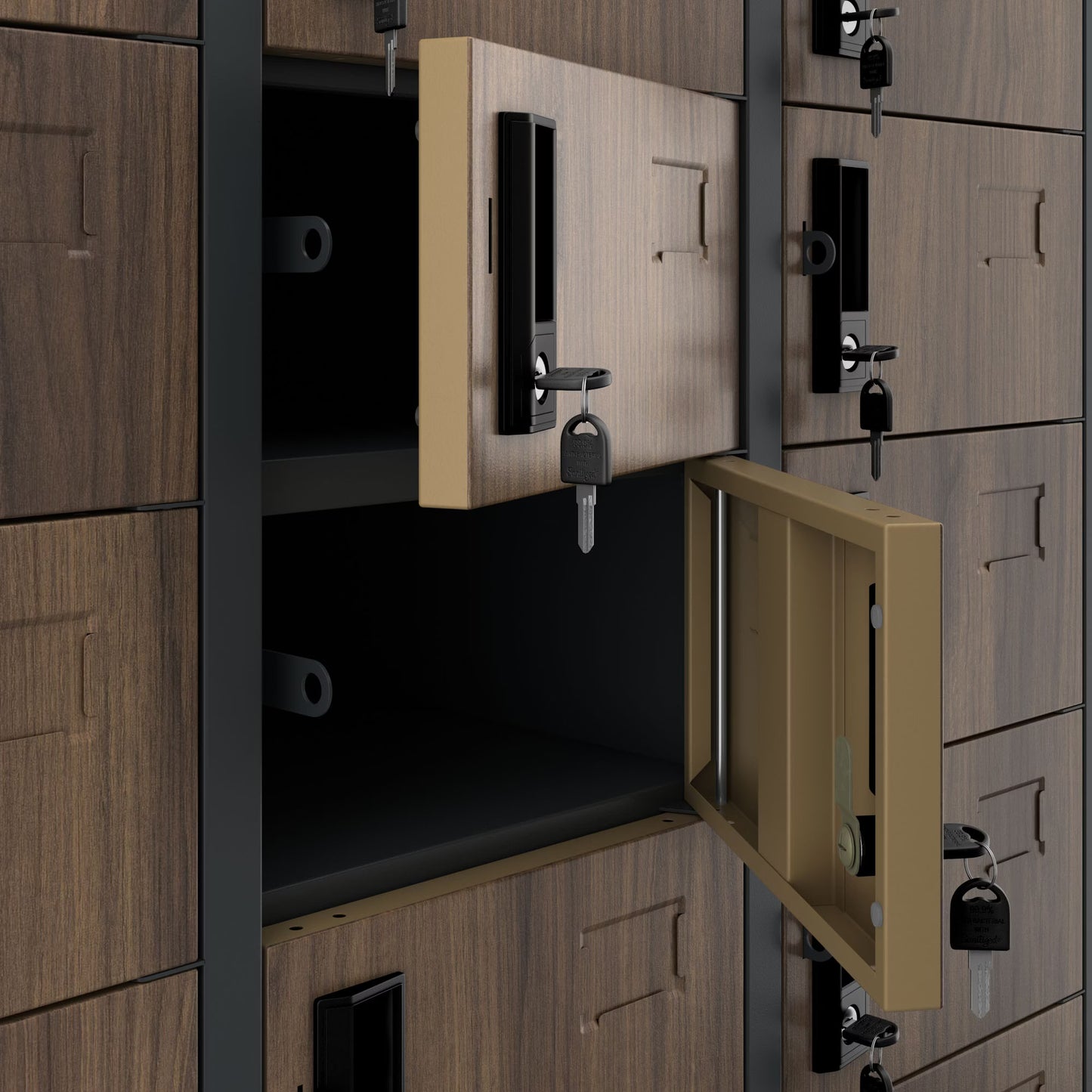 Skapis Oli 90/185/45 cm rieksts/antracīts - N1 Home