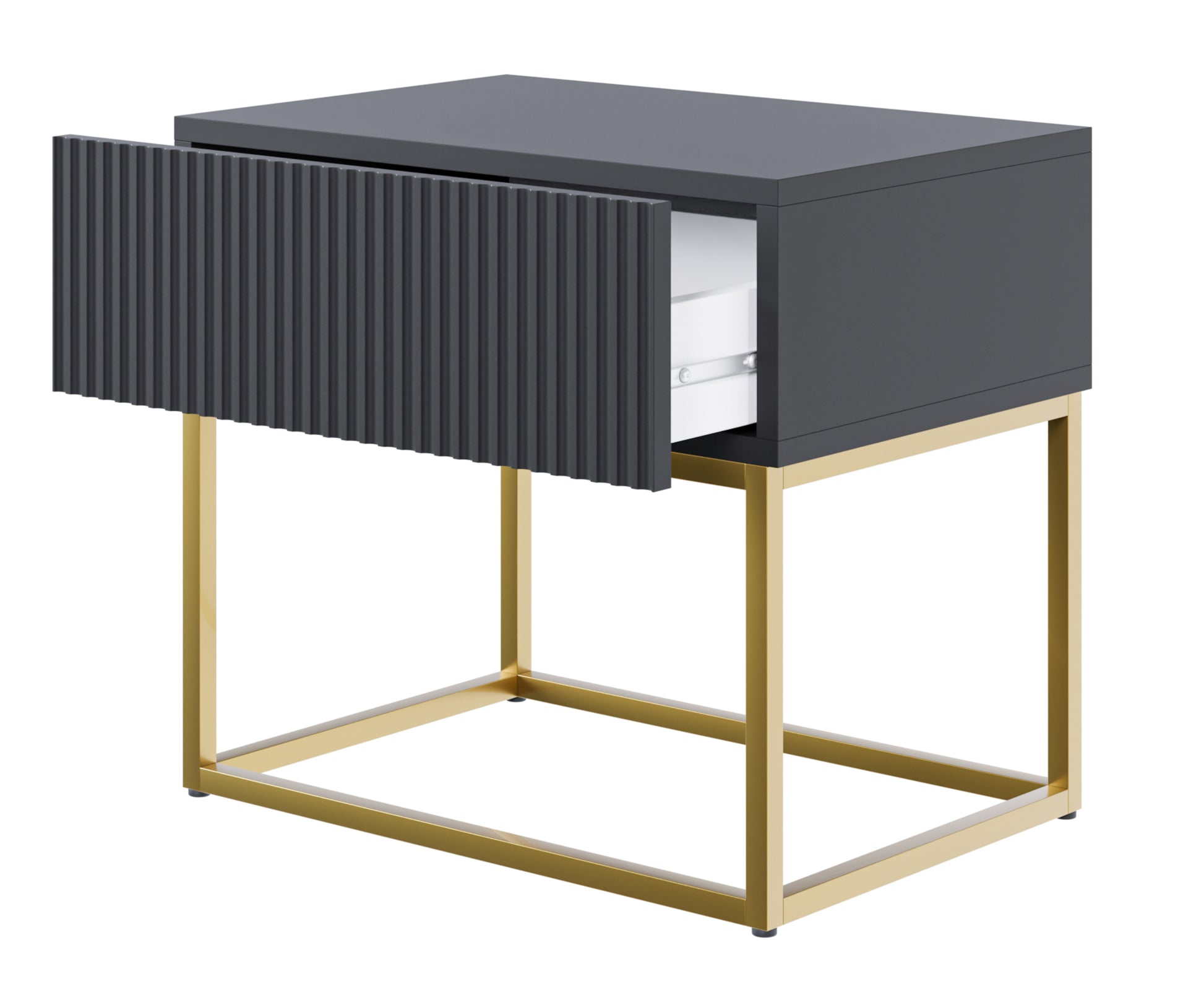 Naktsskapis Velda 50/44/35 cm melns/zelts - N1 Home