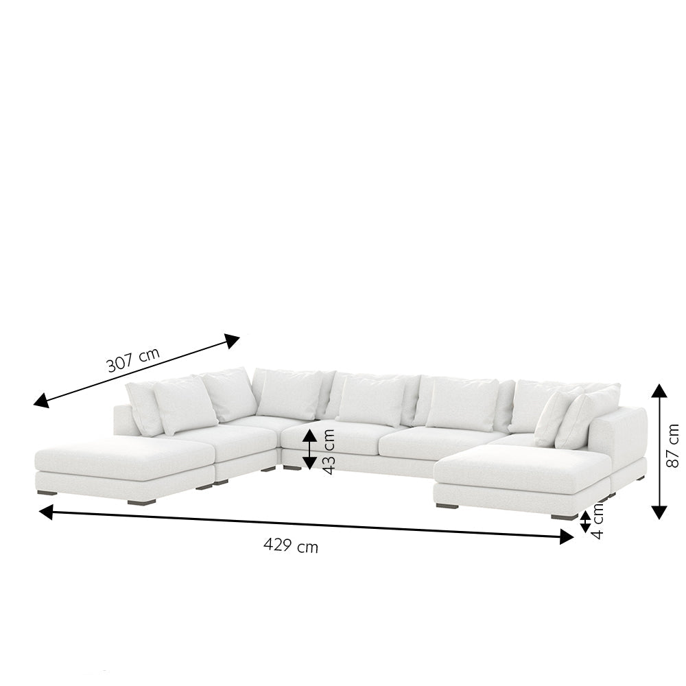 Dīvāna Milia U 87/429/307 cm Storm 90 - N1 Home