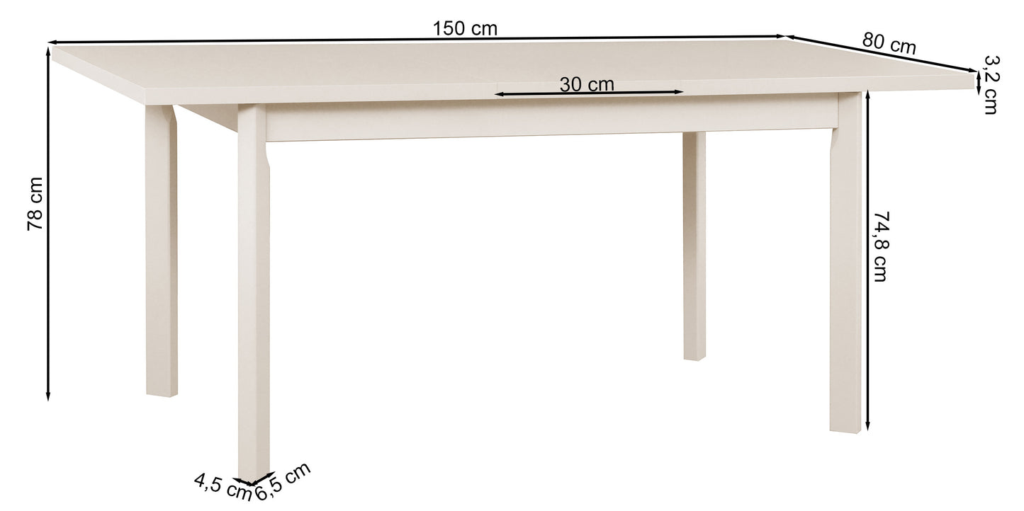 Galds Banto 120/78/80 cm melns/kašmirs