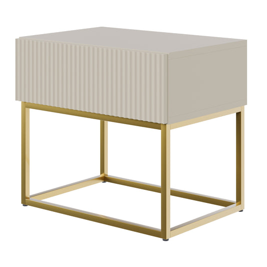 Naktsskapis Velda 50/44/35 cm bēšs/zelts - N1 Home