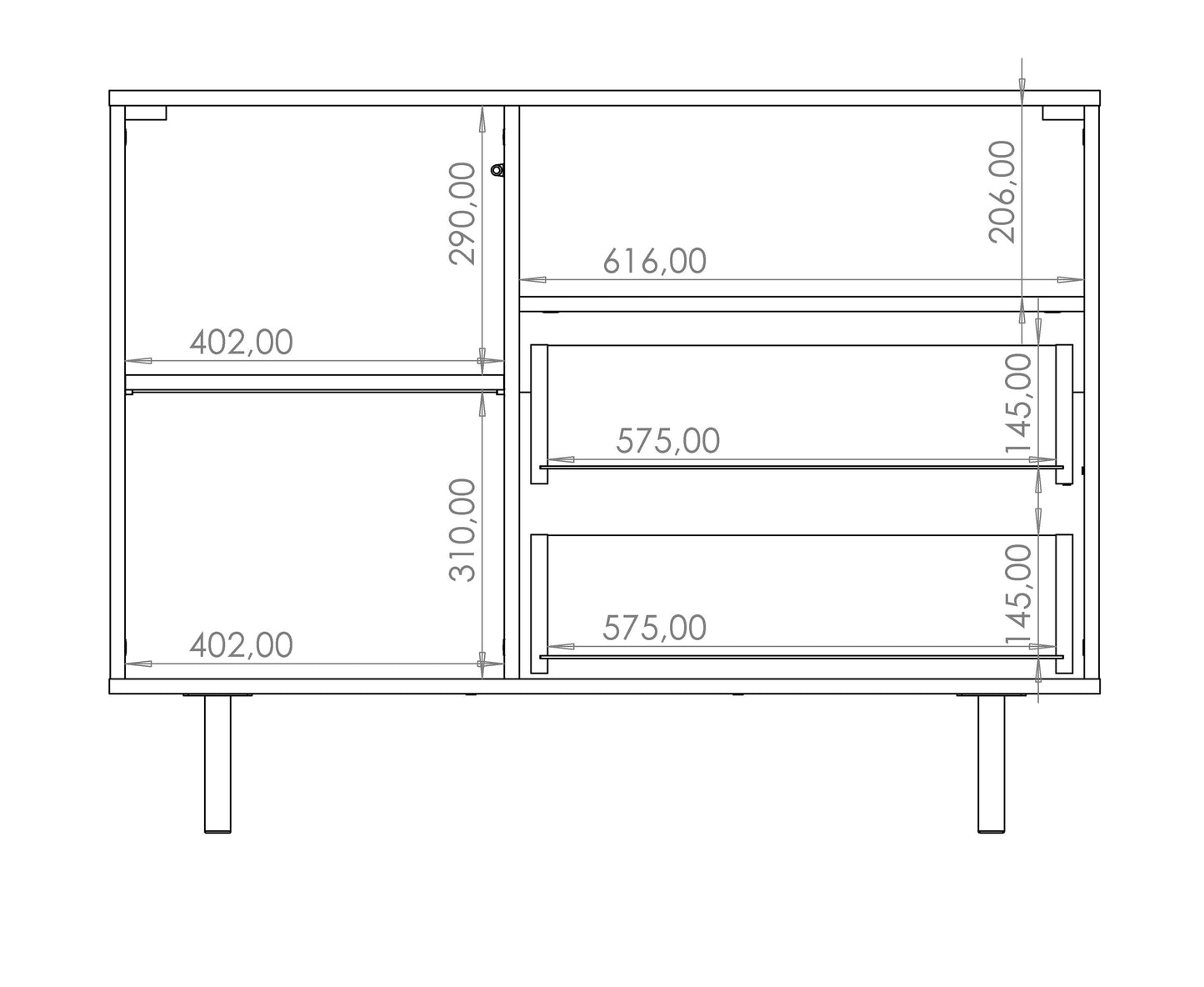 Kumode BLAZKA 107/80/41 cm kašmirs - N1 Home