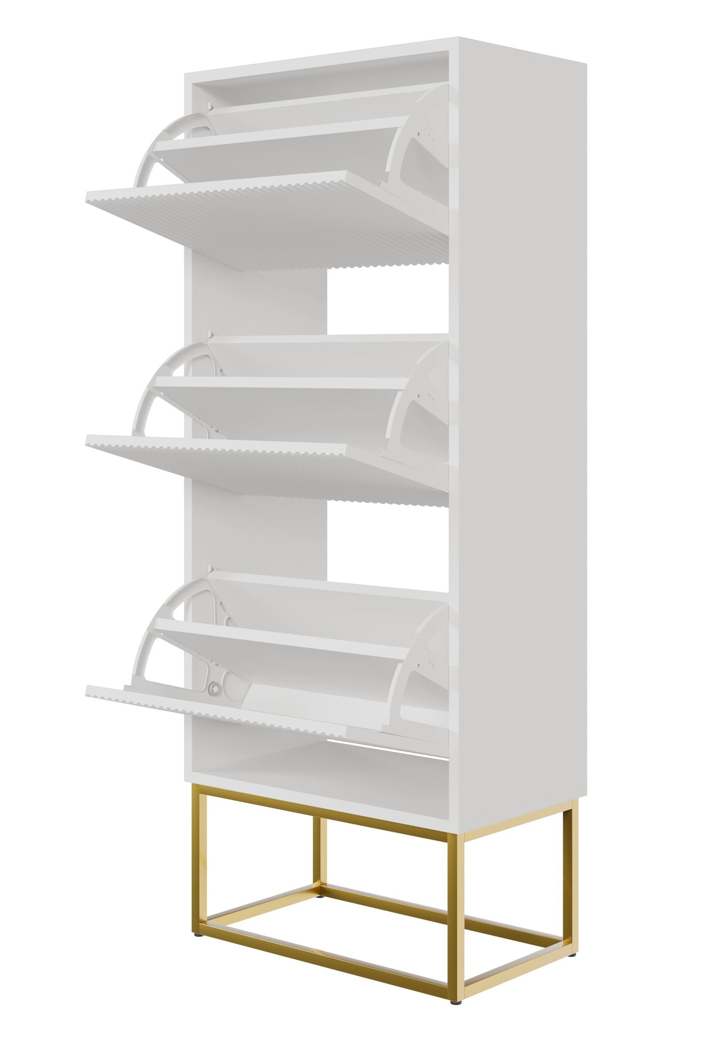 Apavu skapis Velda 50/30/125 cm balts/zelts