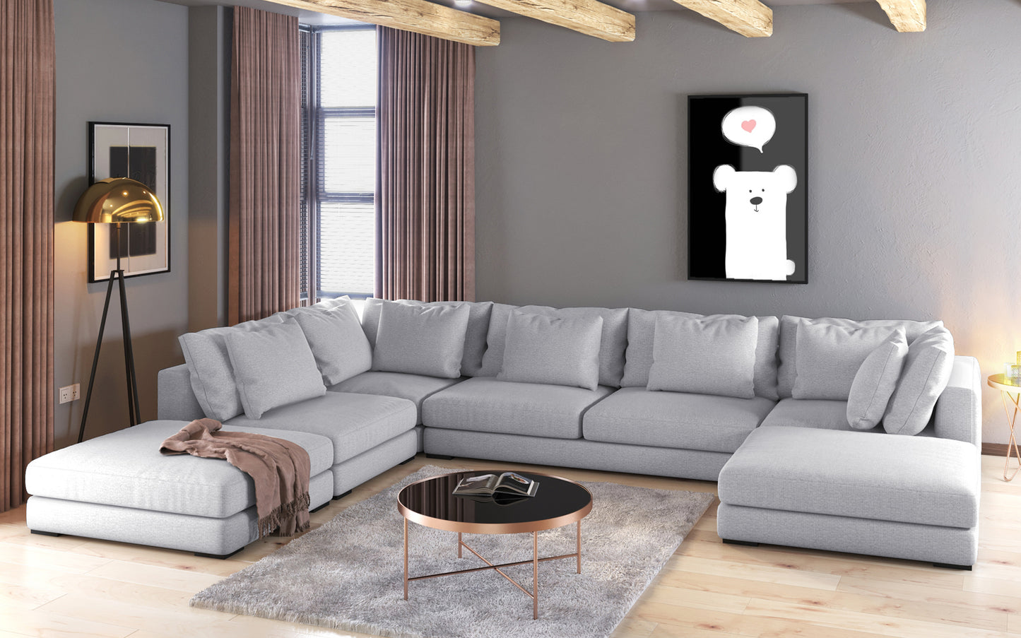 Dīvāna Milia U 87/429/307 cm Storm 81 - N1 Home