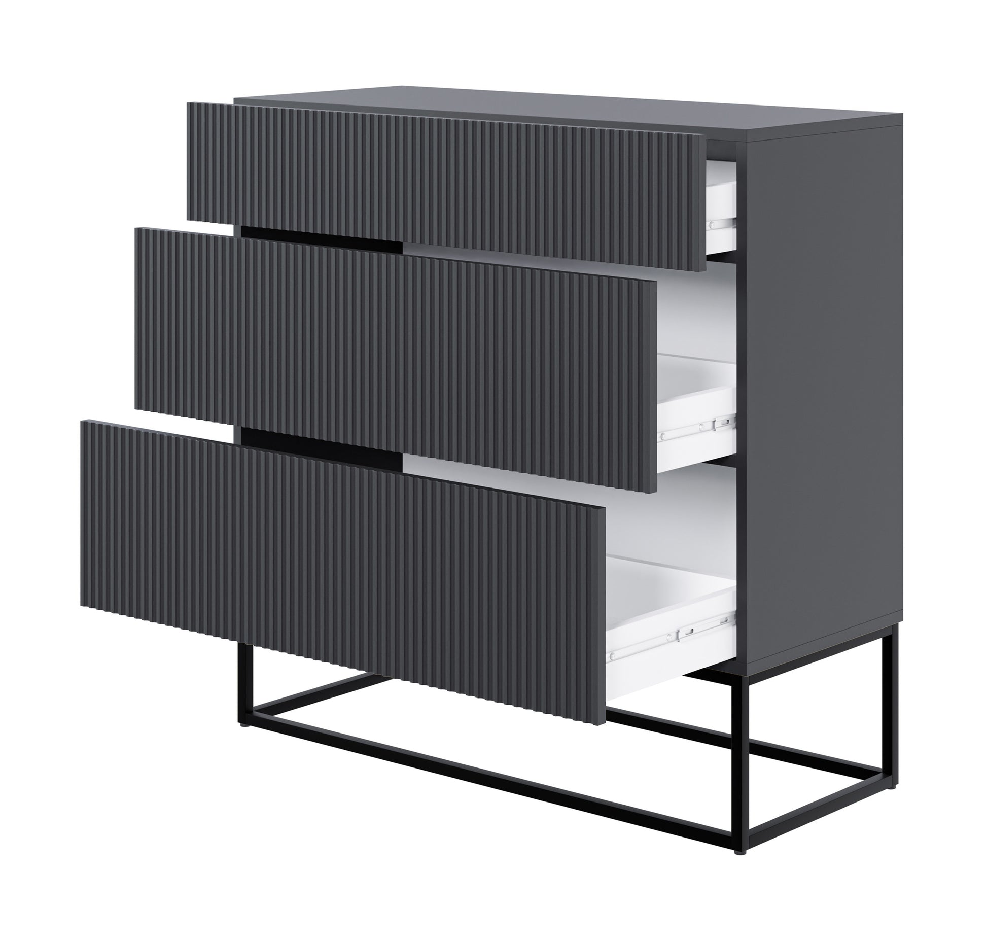 Kumode Velda 90/90/38 cm melns/melns - N1 Home