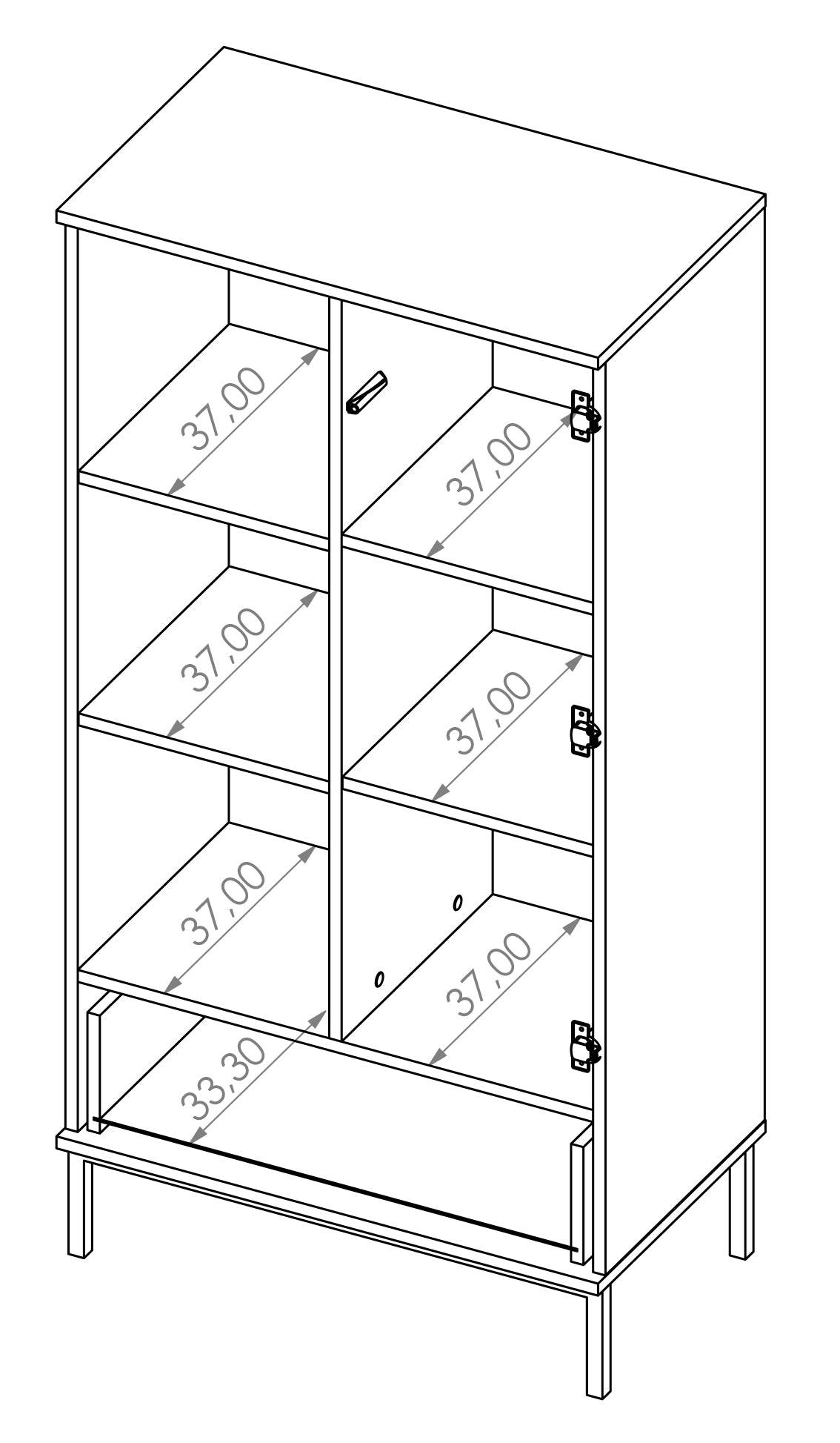 Skapis Polka 140/70/41 cm melns - N1 Home