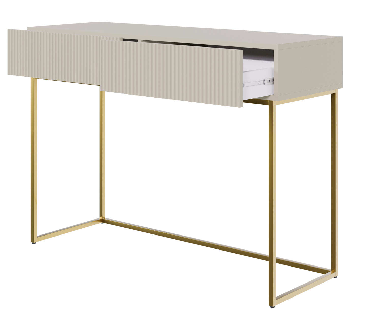 Konsole Velda 110/79/40 cm bēšs/zelts