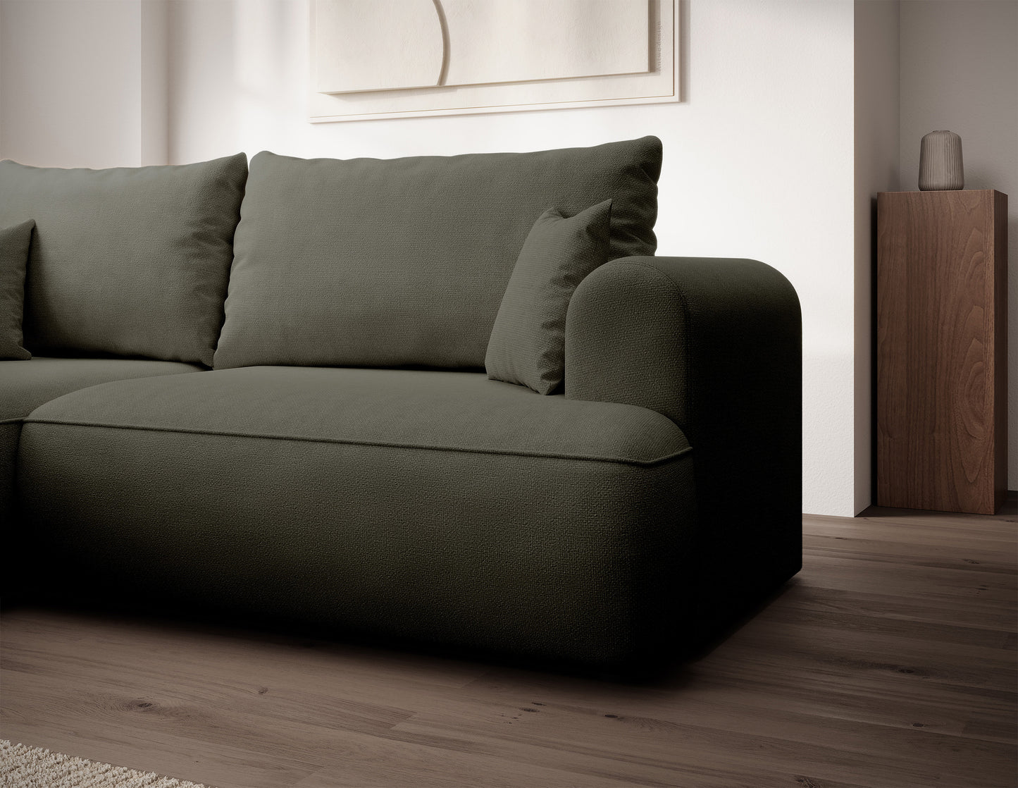 Dīvāns Ovors mini 239/93/156 cm Storm 34 - N1 Home