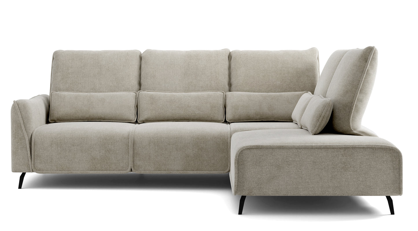 Dīvāns ar pufu Ruma 94/260/208 cm Storm 09 - N1 Home