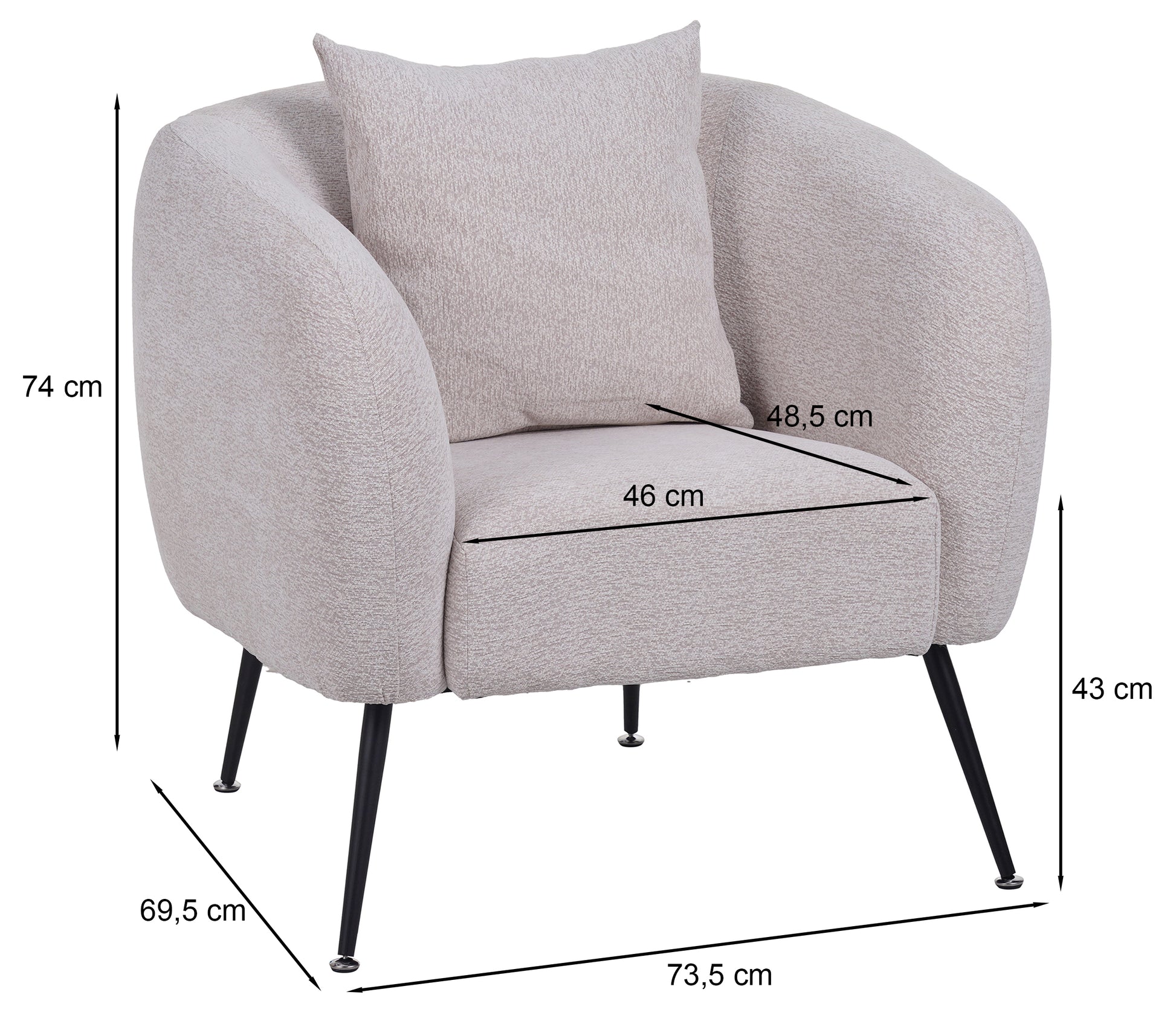 Krēsls Ingle 74/73,5/69,5 cm Misterio 14 - N1 Home