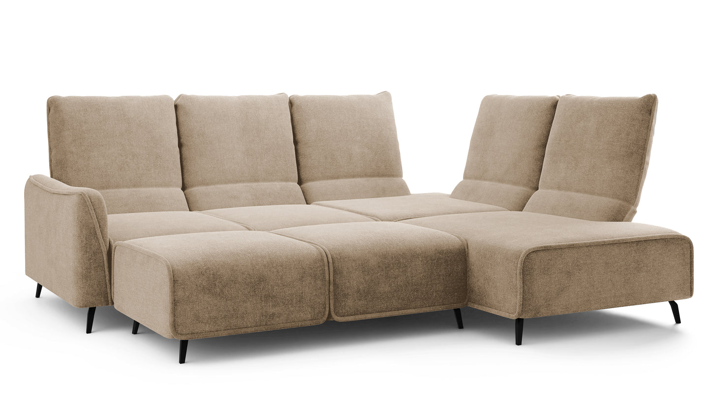 Dīvāns ar pufu Ruma 94/260/208 cm Storm 06 - N1 Home