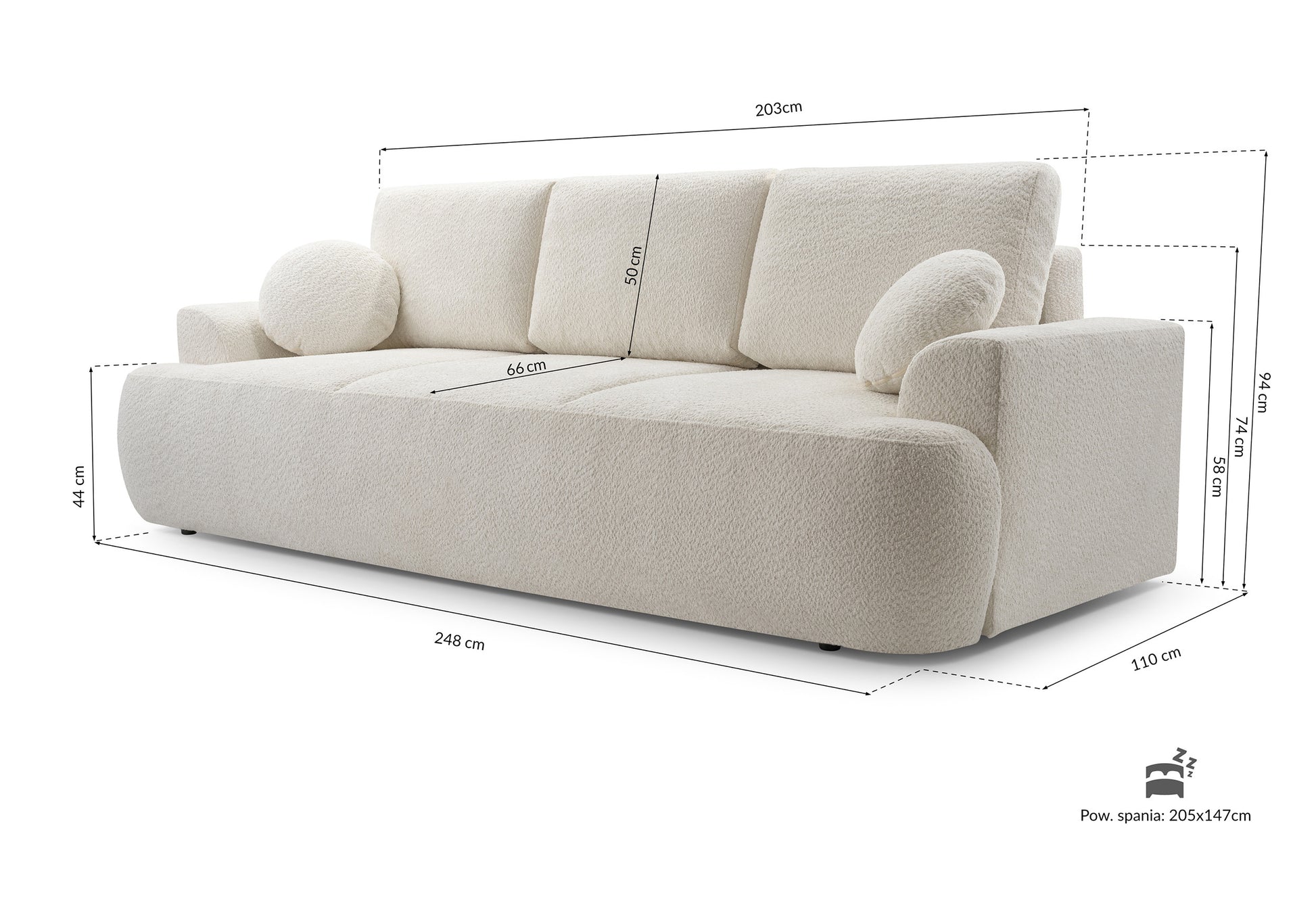 Dīvāns Barlo 94/248/110 cm Coral 85 - N1 Home