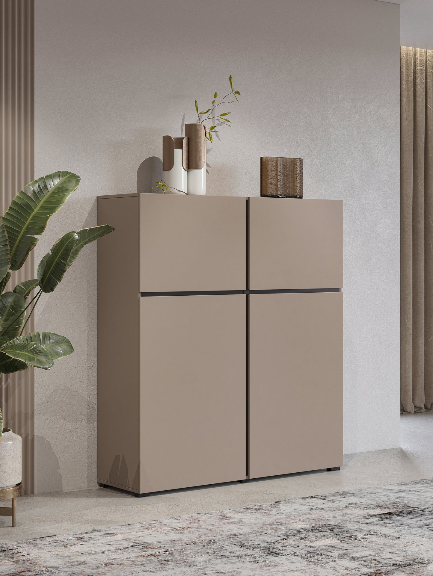 Kumode Kruzat 119/139/40 cm bēšs