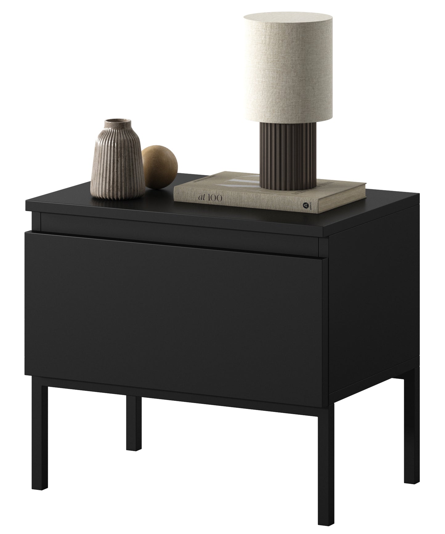 Naktsgaldiņš Bommo 43/49/32 cm melns/melns