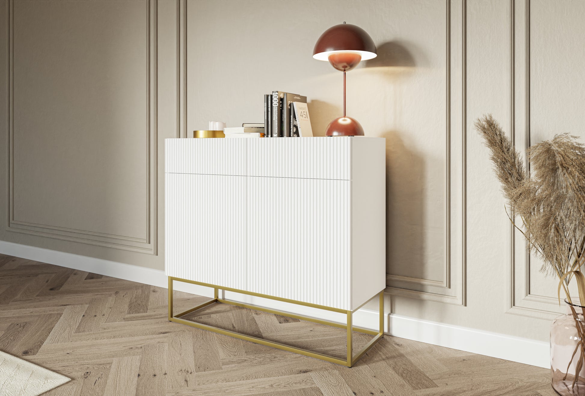 Kumode Velda  100/90/38 cm balts/zelts - N1 Home