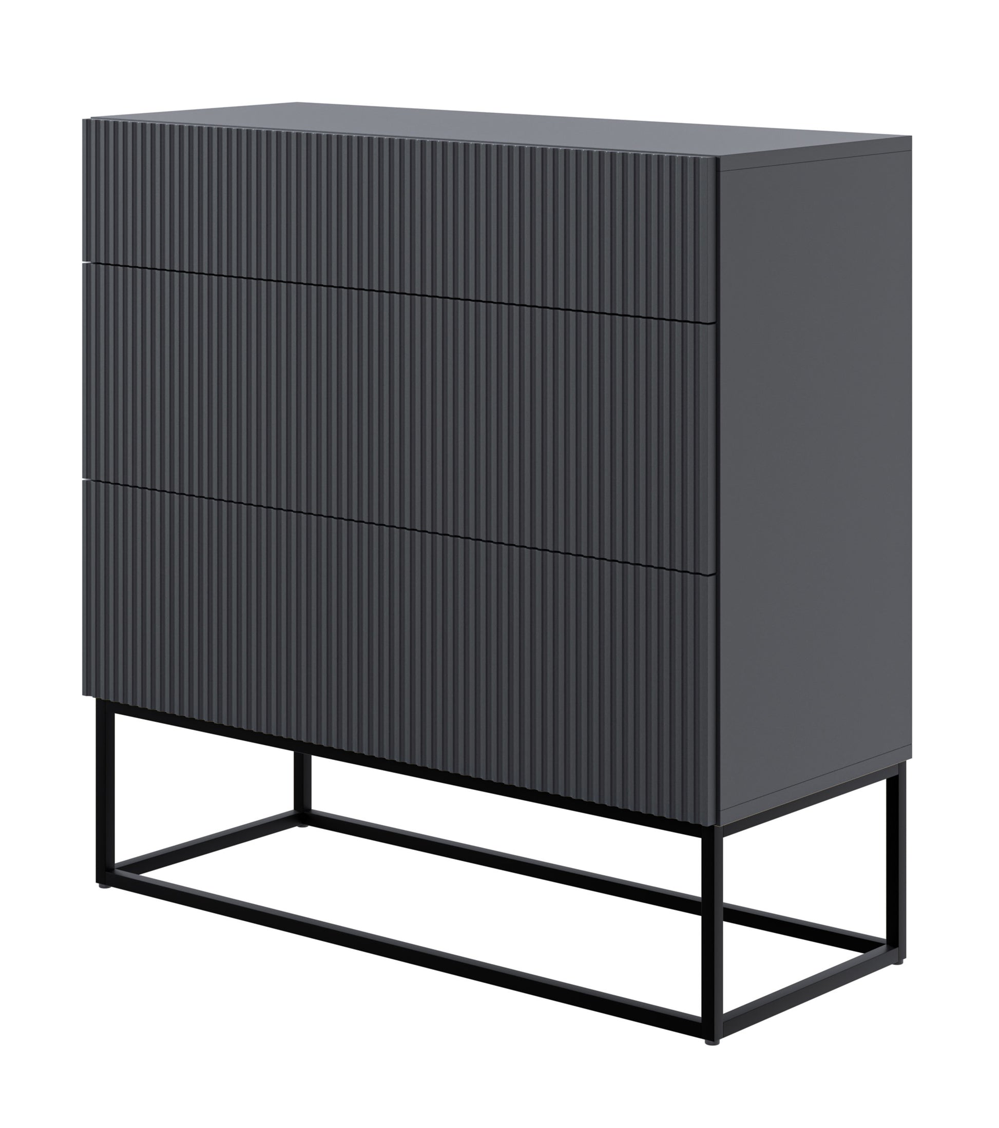 Kumode Velda 90/90/38 cm melns/melns - N1 Home