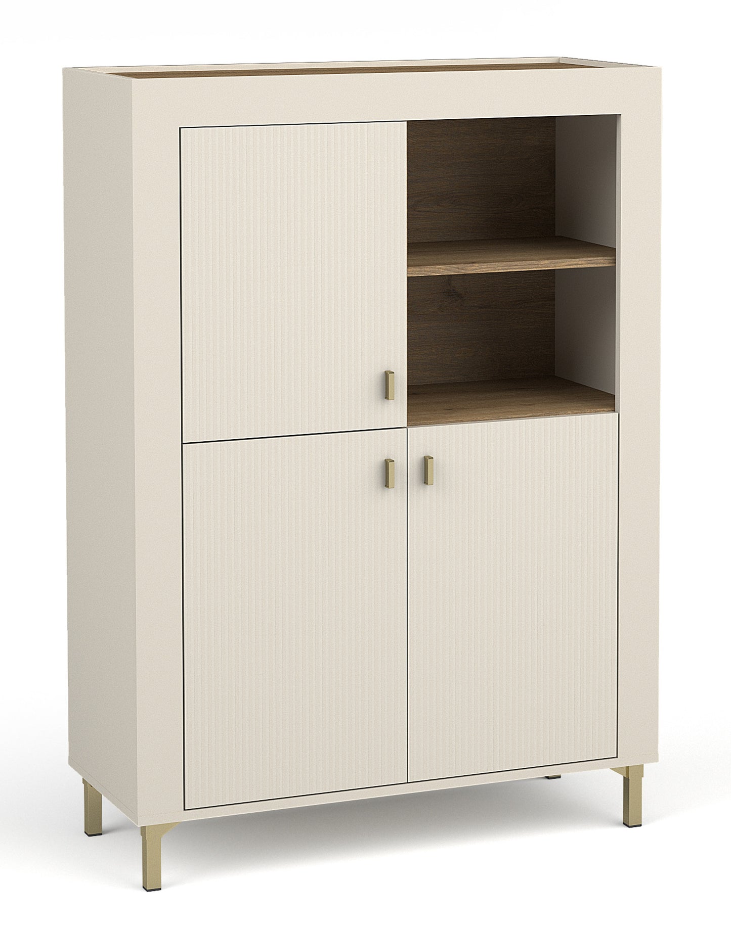 Vitrīna Lamos 96/135/39 cm bēšs/zelts