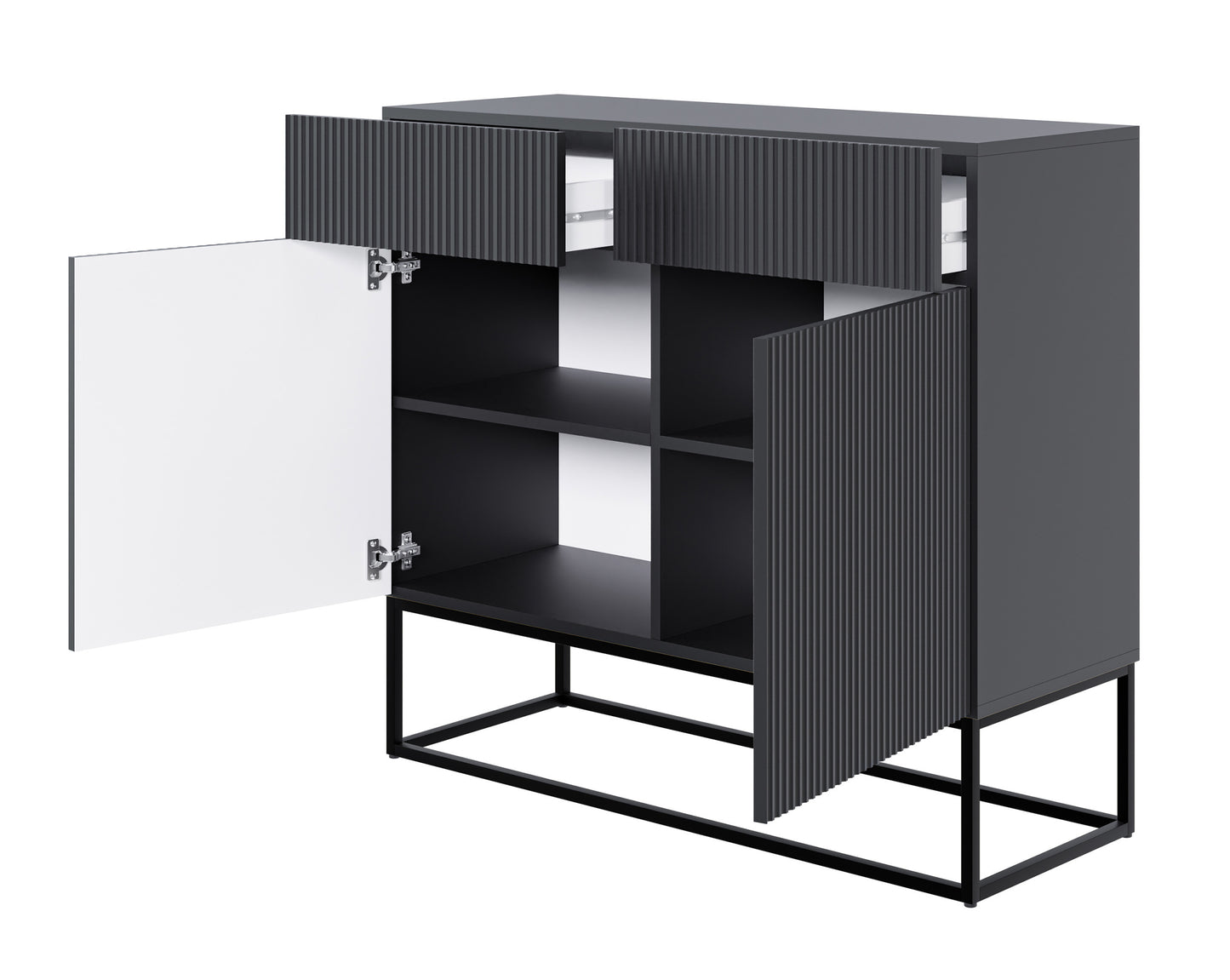 Kumode Velda  100/90/38 cm melns/melns - N1 Home