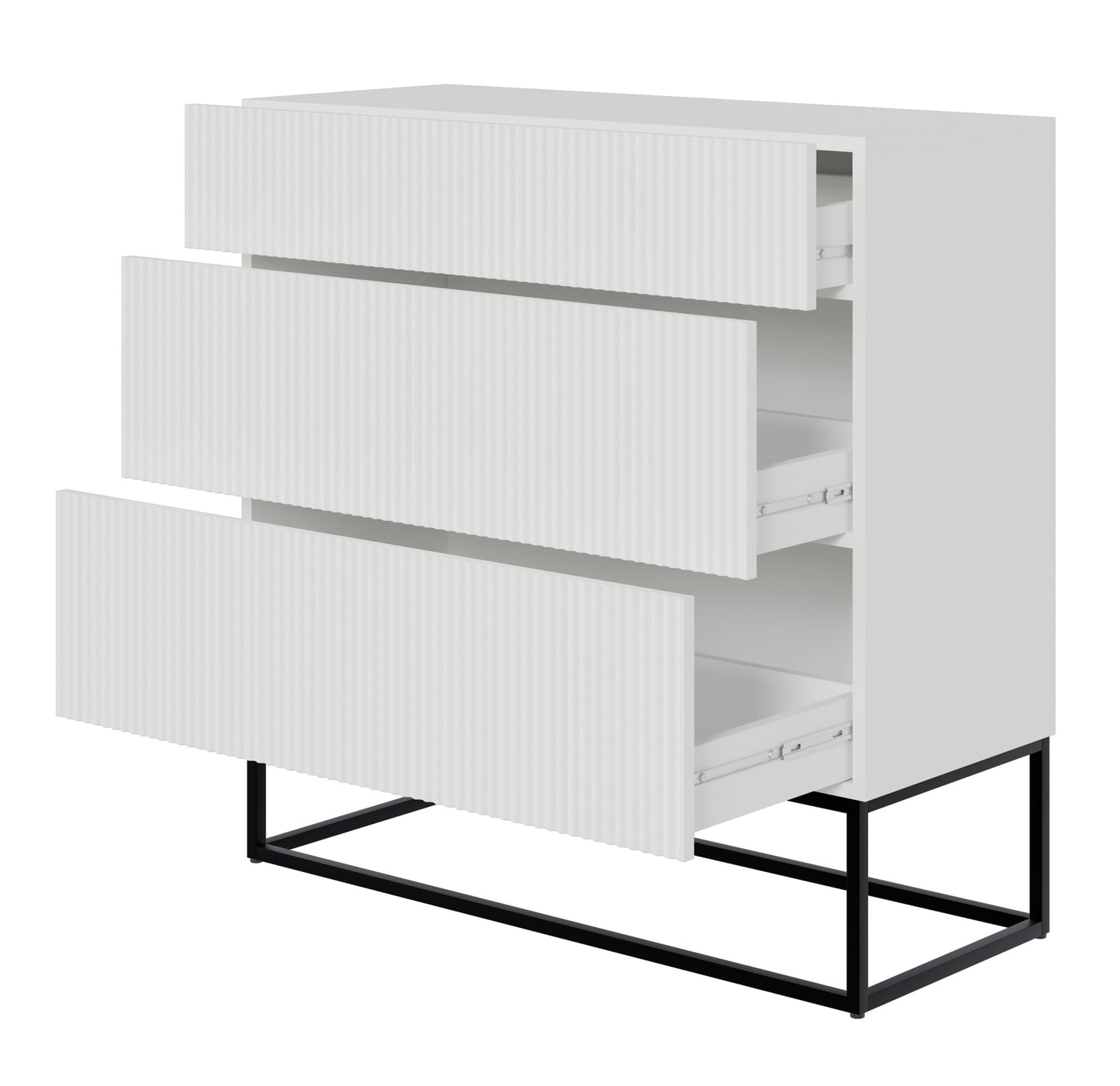 Kumode Velda 90/90/38 cm balts/melns - N1 Home