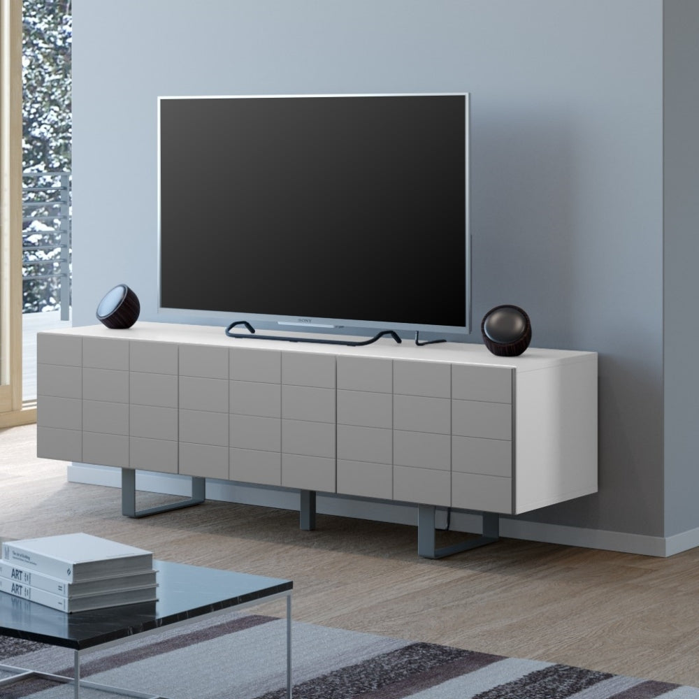 TV skapis Gontal 165/52/45 cm pelēks/balts