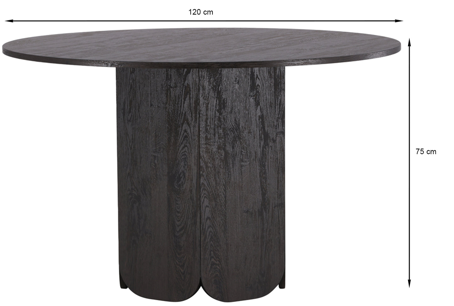 Galds Velaj 120/120/75 cm gaiši pelēks marmors/ozols