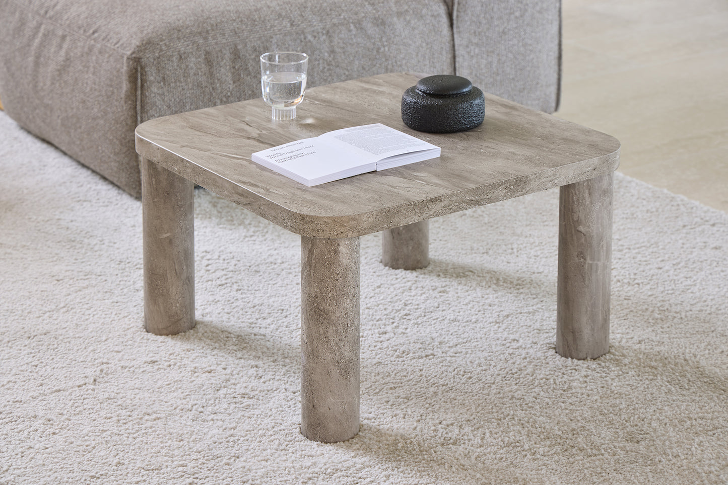 Kafijas galds Soretto 60/60/36 cm pelēks marmors - N1 Home