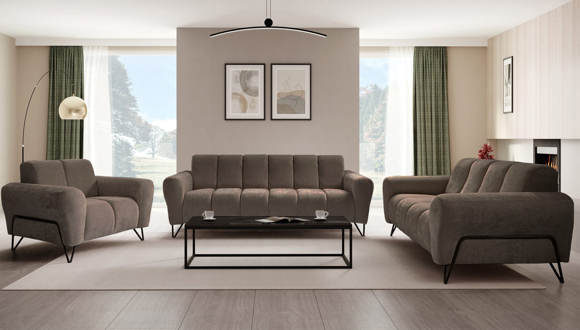 Dīvāns Volio 83/220/98 cm Storm 18 - N1 Home