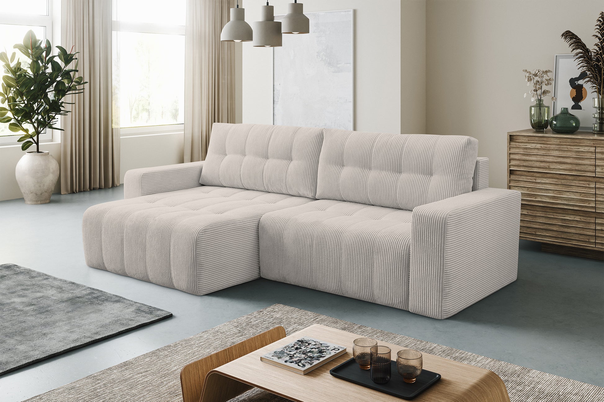 Dīvāns Mailes 86/245/143 cm Poso 100 - N1 Home