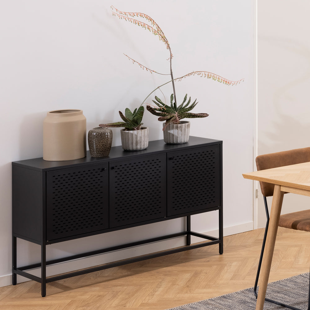 Metāla kumode Ronda 125/75/40 cm melns