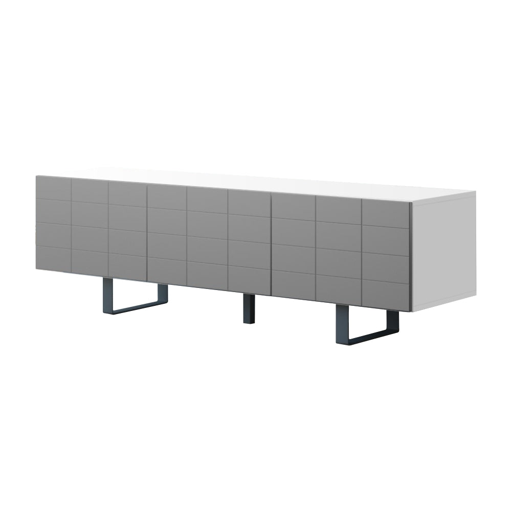 TV skapis Gontal 165/52/45 cm pelēks/balts