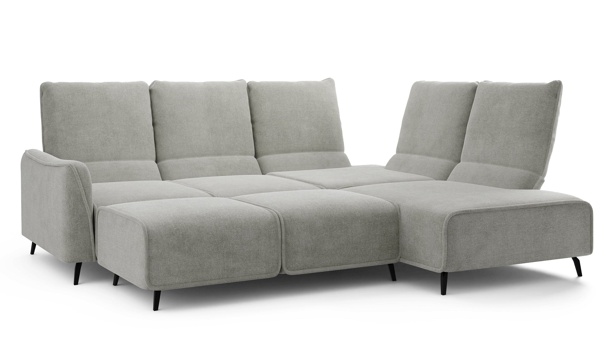 Dīvāns ar pufu Ruma 94/260/208 cm Storm 85 - N1 Home