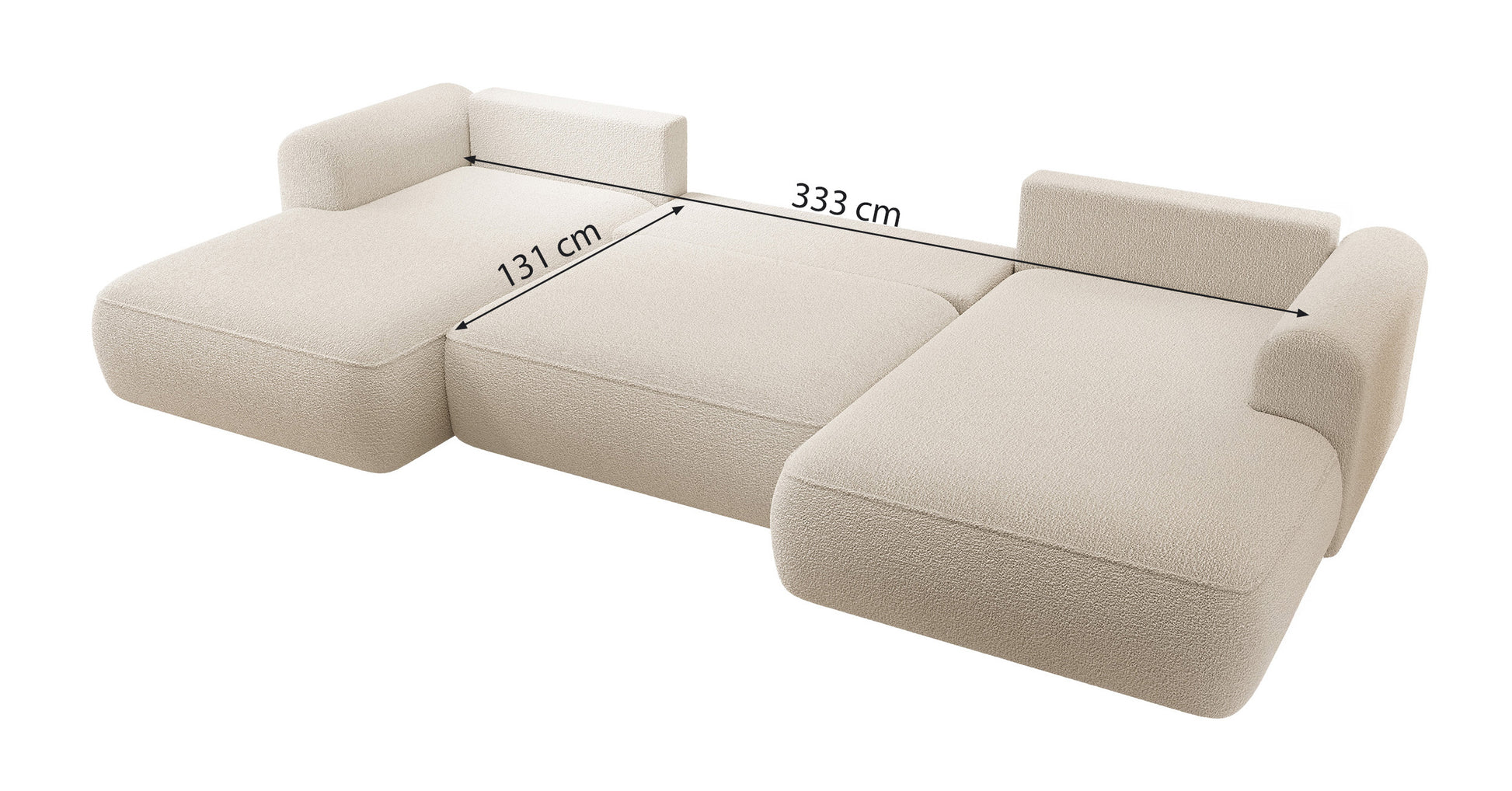 Dīvāns Ovors U 380/95/167 cm Castel 79 - N1 Home