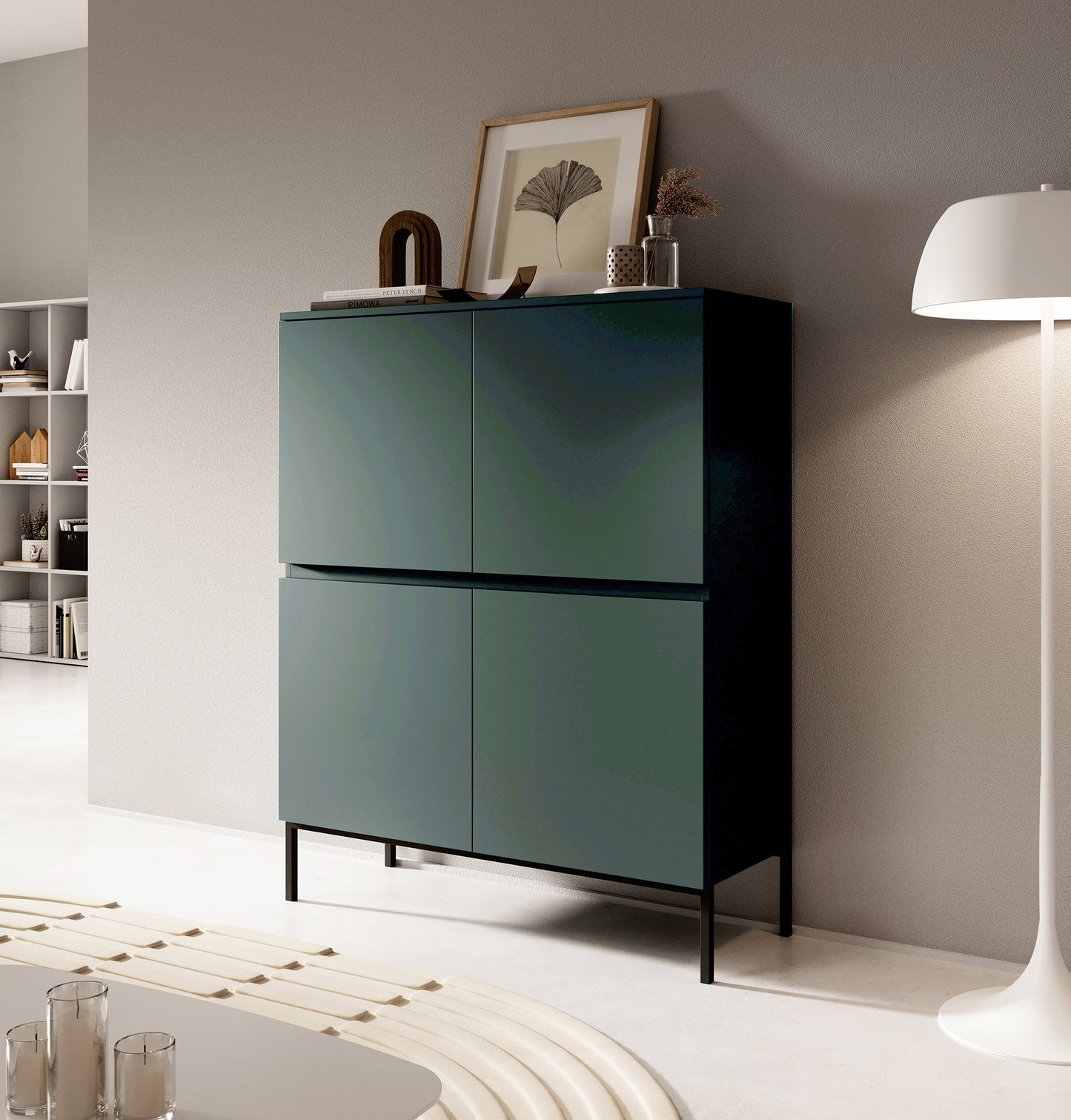 Kumode Bommo 100/122/35 cm tumši zaļs