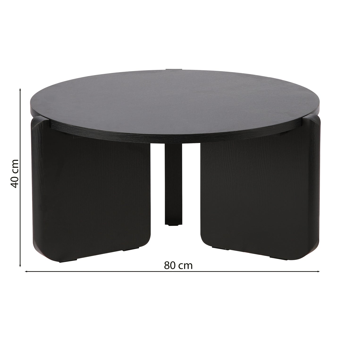 Kafijas galdiņš Prefi 40/80/80 cm melns pelni - N1 Home