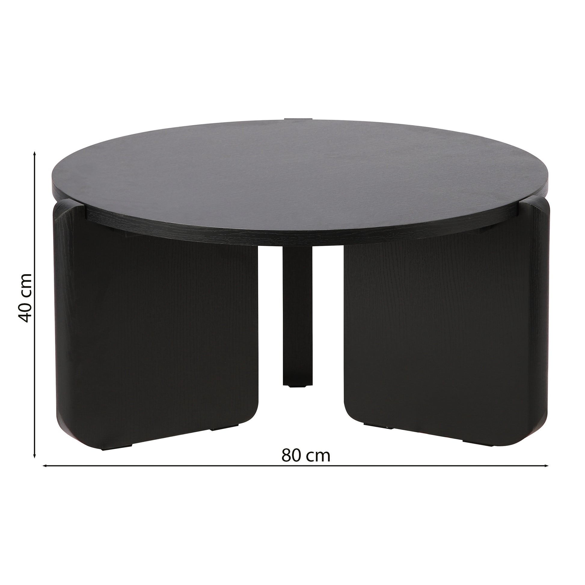 Kafijas galdiņš Prefi 40/80/80 cm melns pelni - N1 Home