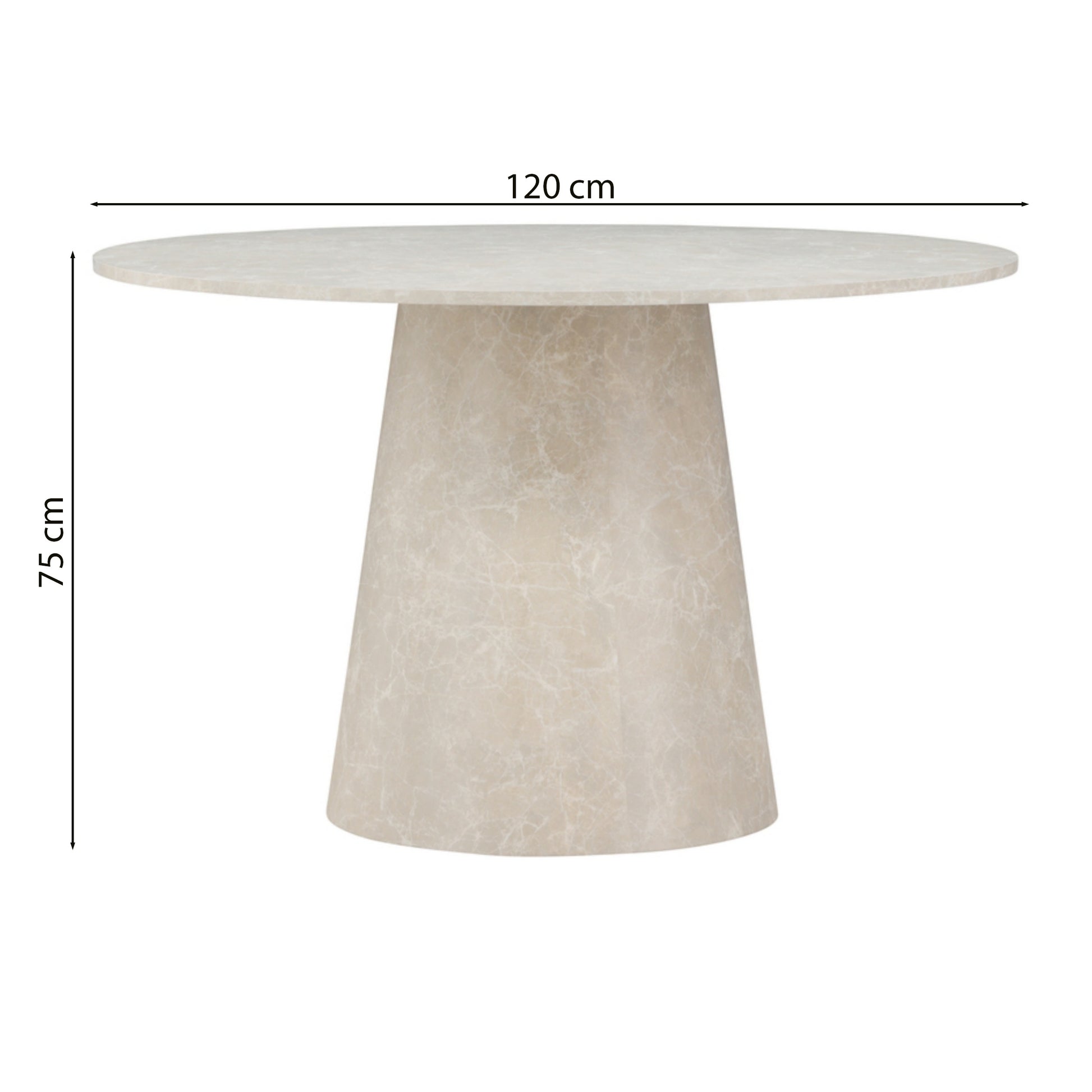 Galds Agrer 75/120/120 cm balts ozols - N1 Home