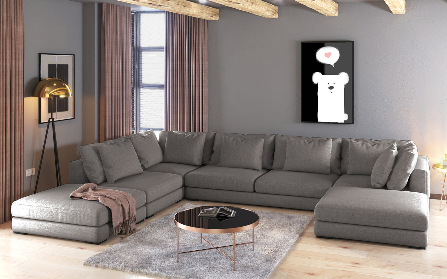 Dīvāna Milia U 87/429/307 cm Storm 97 - N1 Home