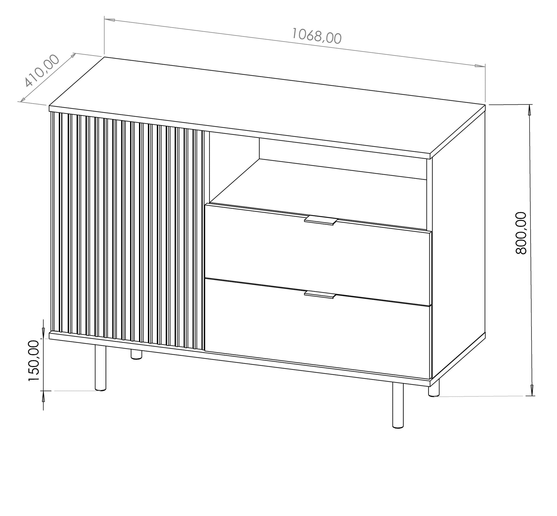 Kumode BLAZKA 107/80/41 cm kašmirs - N1 Home